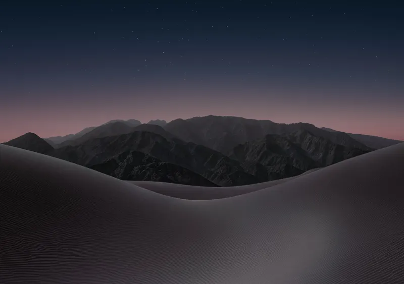iPhone Duo dark wallpaper for the inner display, mountain landscape, 2670x1878 px