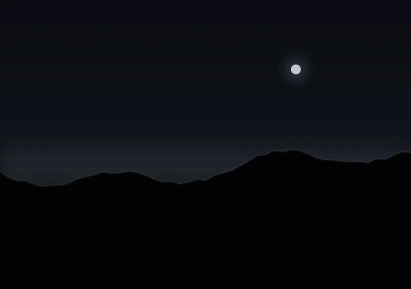 iPhone Duo ink ridge wallpaper for the inner display, a near-black ink ridge under a faint moon, with low fog and one soft highlight, 2670x1878 px