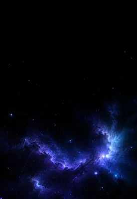 iPhone Duo nebula drift wallpaper for the cover screen, A faint blue-violet nebula drifting across a true-black sky, with sparse stars and a low glow. 1398x2034 px
