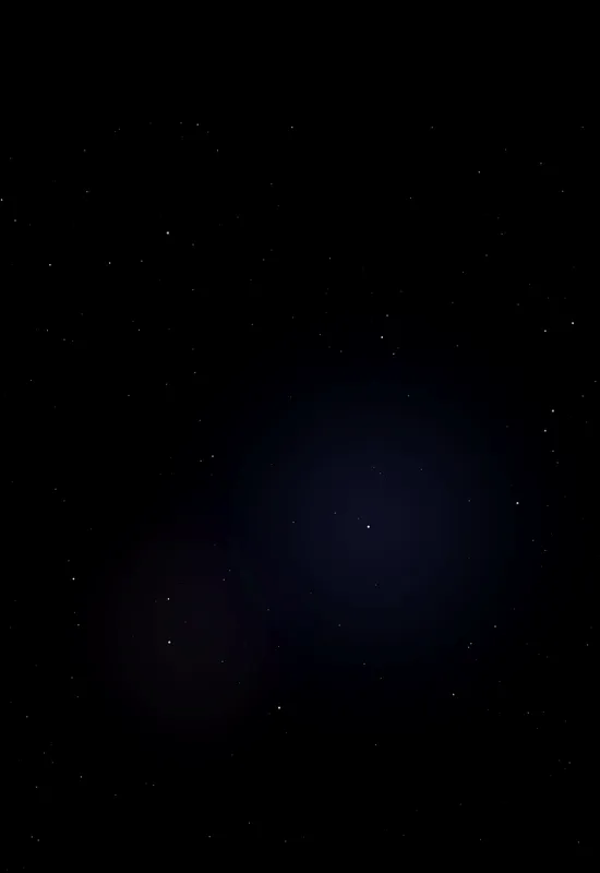 iPhone Duo starfield minimal wallpaper for the cover screen, a sparse starfield over pure black, with one faint blue-violet nebula, 1398x2034 px