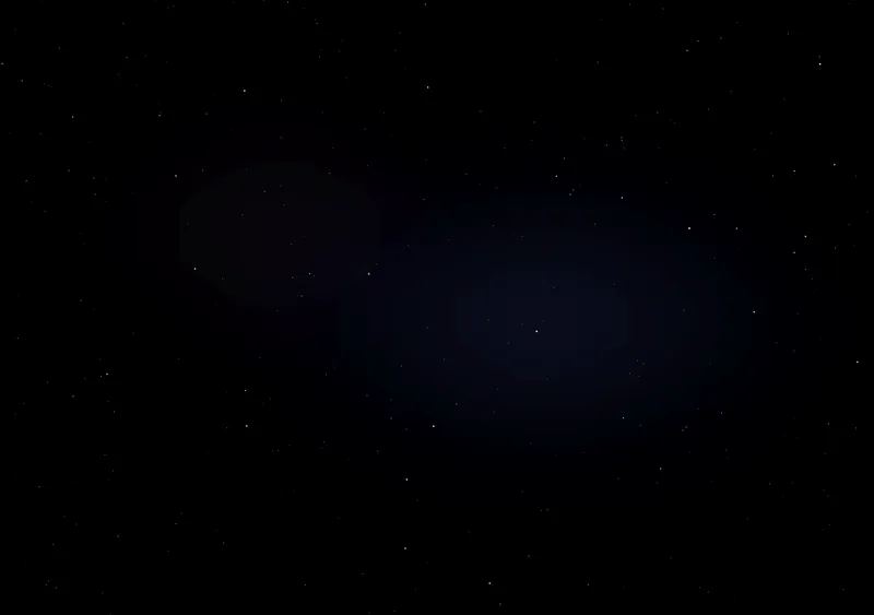 iPhone Duo starfield minimal wallpaper for the inner display, a sparse starfield over pure black, with one faint blue-violet nebula, 2670x1878 px